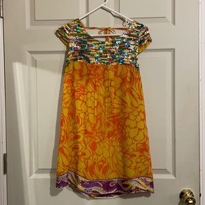 Silk sequined baby doll summer dress